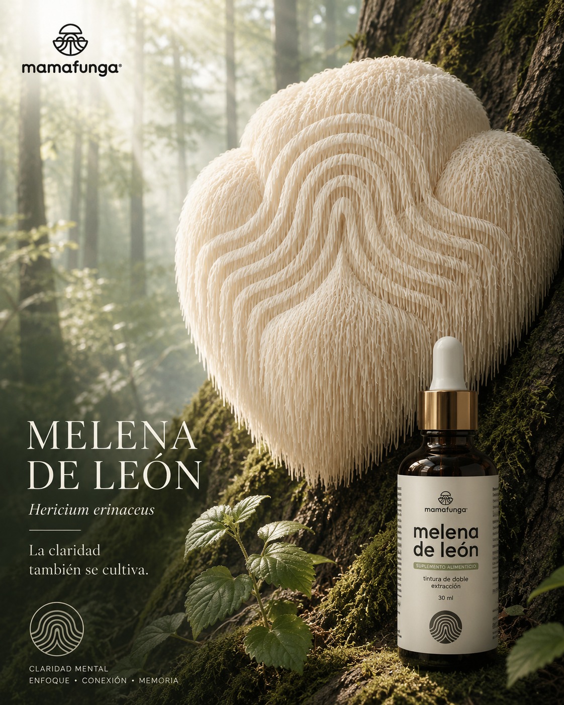 Melena de Leon Mamafunga · Hericium erinaceus · La claridad tambien se cultiva
